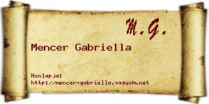 Mencer Gabriella névjegykártya